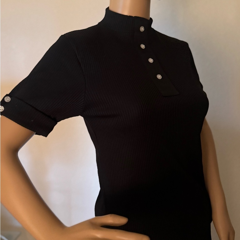 Vintage Black Button-Up Women's Top